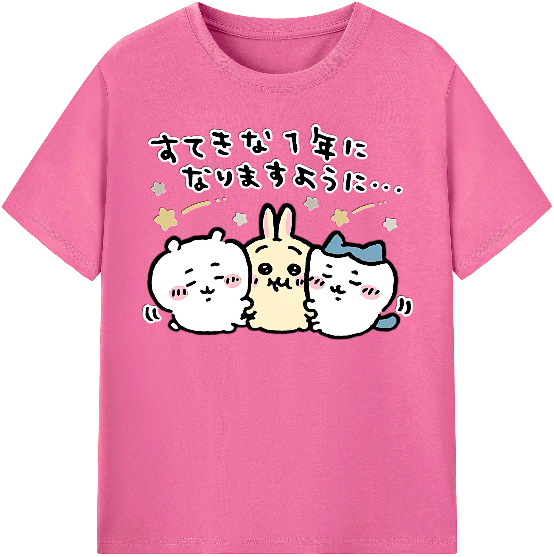 （画像用） ちいかわ ちいかわ Chii-kawa chiikawa レディースカジュアルプリントTシャツ（綿100％）